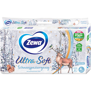 Zewa Toilettenpapier Ultra Soft Schneesparziergang 4-lagig 8 Rollen