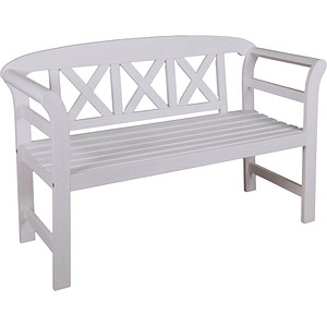 Garden Pleasure Gartenbank Vancouver 985075 weiß Holz 128,0 cm