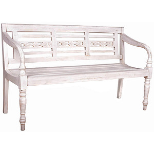 Garden Pleasure Gartenbank Moyo 960370 weiß Holz 150,0 cm