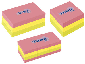 Tartan Notes Haftnotizen, 38 x 51 mm, Neon, 100 Blatt/Block