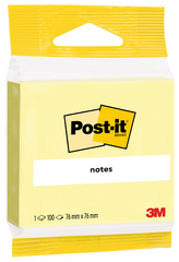 Post-it Haftnotizen, 76 x 127 mm, gelb, im Aufhängebeutel