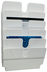 DURABLE Wand-Prospekthalter-Set "FLEXIPLUS 15,20cm (6"), A4, weiß Prospektspend