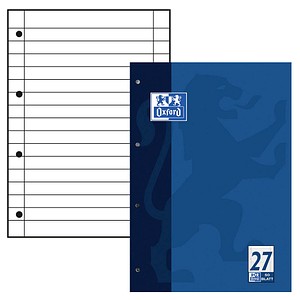 Oxford Schulblock DIN A4, 50 Blatt, kopfgeleimt, Lineatur 27