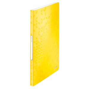 LEITZ Sichtbuch WOW, A4, PP, mit 40 Hüllen, gelb-metallic laminierte Oberfläche