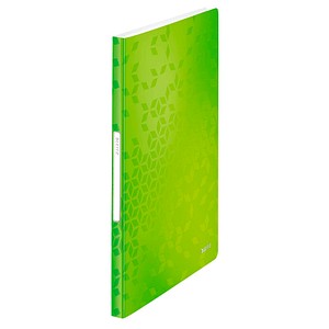 LEITZ Sichtbuch WOW, A4, PP, mit 40 Hüllen, grün-metallic laminierte Oberfläche
