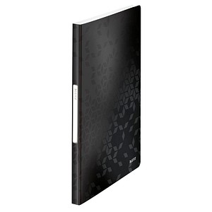 LEITZ Sichtbuch WOW, A4, PP, mit 40 Hüllen, schwarz-metallic laminierte Oberflä