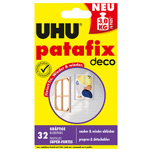 UHU Klebepads patafix homedeco, wieder ablösbar, weiß