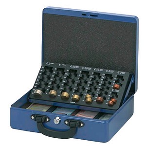 MAUL Geldkassette mit Zähleinsatz, blau - für den Markt: D - L - A - F (56214-3