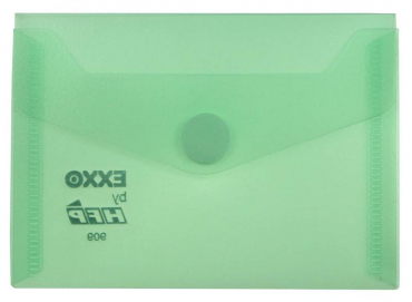 Dokumententaschen Sammelmappen Sichttaschen A7 quer transparent grün- Dokumentenmappe mit Klappe und Klettverschluss - 10 Stück