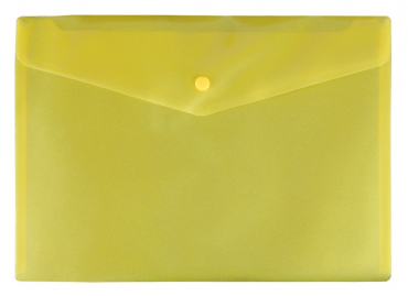 Dokumententaschen mit Druckknopf, A4, quer, transparent gelb, aus PP - 10 Stück
