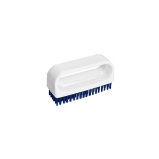 Hygiene-Nagelbürste mit Bügel | weiß/blau Nylon, mittelhart, HACCP
