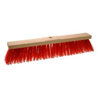 Straßenbesen 60 cm "Profi", Körper: Holz, Borsten: Elaston rot | mit Stielloch