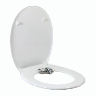 WC-Sitz, Kunststoff mit Deckel und Edelstahlscharniere | weiß 