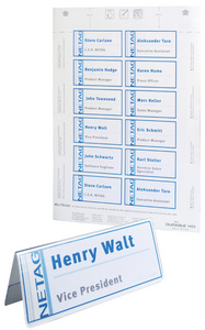 DURABLE - Two-sided name badge cards - weiß - 122 x 150 mm - 150 g/m2 - 40 Kart