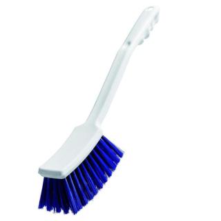 Hygiene-Stielbürste lang | weiß blaue Borsten