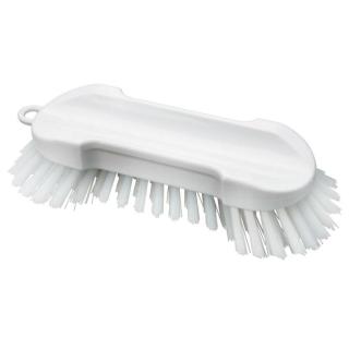 Hygiene-Waschbürste, 205 x 65 x 55 | weiß rund, mit Bart, Borstenlänge 25/30