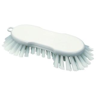 Hygiene-Waschbürste, 225 x 72 x 55 | weiß rund, mt Bart, Borstenlänge 28/36