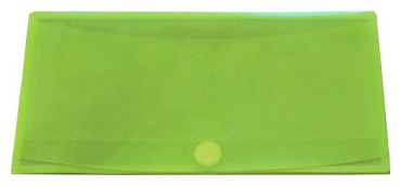 Dokumententaschen Sammelmappen Sichttaschen DIN Lang quer transparent limone- Dokumentenmappe mit 2 Visitenkartentaschen, Klappe und Klettverschluss - 10 Stück