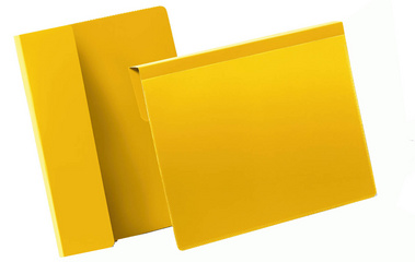 DURABLE Kennzeichnungstasche, mit Falz, DIN A5 quer, gelb aus Hartfolie, dokume