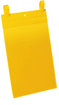 DURABLE Gitterboxtasche, mit Lasche, A4 hoch, gelb mit pfeilförmigen Laschen zu
