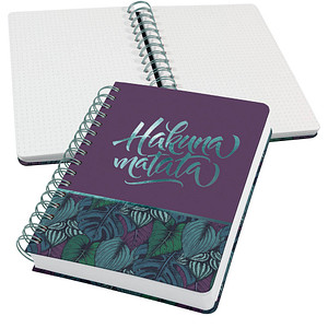 SIGEL Notizbuch mit Spirale Jolie® ca. DIN A5 punktraster, violett/grün Hardcover 240 Seiten