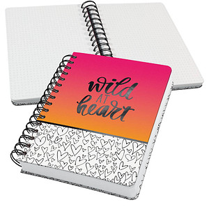 SIGEL Notizbuch mit Spirale Jolie® ca. DIN A5 punktraster, pink/orange/weiß Hardcover 240 Seiten