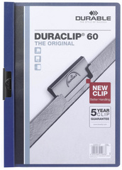 DURABLE Klemmhefter DURACLIP ORIGINAL 60, DIN A4, dunkelblau transparenter Vord