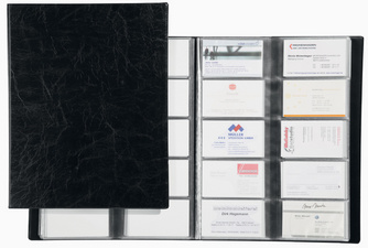 DURABLE Visitenkarten-Album VISIFIX, genarbte Folie, schwarz mit transparenten 