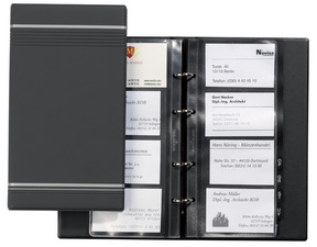 DURABLE Visitenkarten-Hüllen, für 8 Visitenkarten, einreihig transparent, aus P