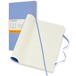 MOLESKINE Notizbuch Classic Collection flexibler Einband ca. DIN A5 liniert, hortensienblau Softcover 240 Seiten
