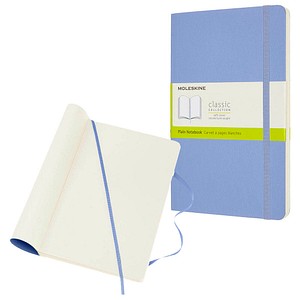 MOLESKINE Notizbuch Classic Collection flexibler Einband ca. DIN A5 blanko, hortensienblau Softcover 240 Seiten