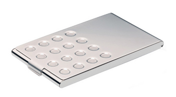 DURABLE Visitenkarten-Etui BUSINESS CARD BOX CHROME, silber aus Hartmetall, mit