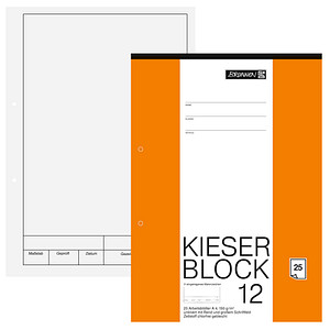 BRUNNEN Arbeitsblock Kieserblock 12 DIN A4 blanko Lineatur 12