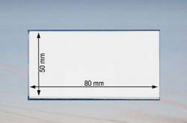 Namensschild 80 x 50 mm mm aus PVC-Hartfolie mit Clip-Nadel-Kombination – 100 Stück