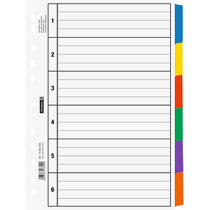 BRUNNEN Ordnerregister Vollformat blanko weiß 6-teilig, 1 St.