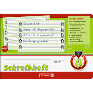 BRUNNEN Schreiblernheft Lineatur 0 1. Schuljahr liniert DIN A5 quer ohne, 16 Blatt