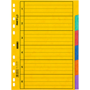 BRUNNEN Ordnerregister FACT!plus Vollformat blanko gelb 6-teilig, 1 St.