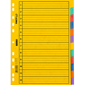 BRUNNEN Ordnerregister FACT!plus Vollformat blanko gelb 12-teilig, 1 St.