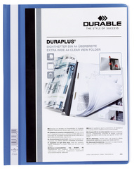 DURABLE Schnellhefter DURAPLUS, DIN A4, blau, überbreit transparenter Vorderdec
