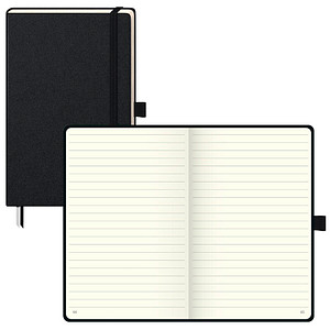 BRUNNEN Notizbuch KOMPAGNON ca. DIN A5 liniert, schwarz Hardcover 192, davon 16 zum Heraustrennen Seiten