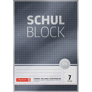 BRUNNEN Collegeblock Lineatur 7 kariert ohne Rand DIN A4 ohne