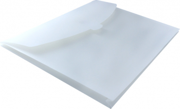 EXXO Action Wallet - Premium Dokumententasche A4 quer mit Füllhöhe und Klettverschluss in opak, Farbe: weiß - 5 Stück