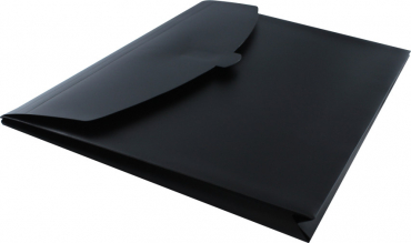 EXXO Action Wallet - Premium Dokumententasche A4 quer mit Füllhöhe und Klettverschluss in opak, Farbe: schwarz - 5 Stück