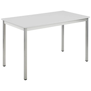 SODEMATUB Mehrzwecktisch lichtgrau, alu rechteckig, Vierkantrohr alu, 120,0 x 60,0 x 74,0 cm