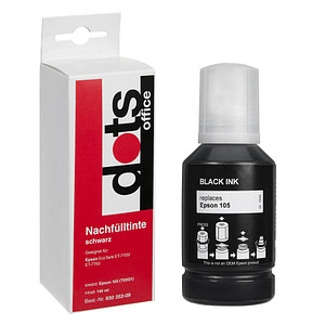 dots  schwarz Tintenflasche kompatibel zu EPSON 105 (T00Q1)