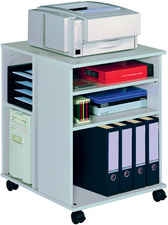 DURABLE Multifunktionswagen Basic,Holz,3seitig offen,6 Böden,1 Ablagepl.,4 Roll