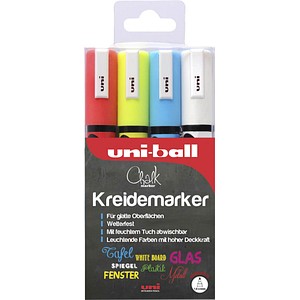 4 uni-ball uni Chalk PWE-5M Kreidemarker farbsortiert 1,0 - 2,0 mm