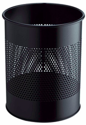 DURABLE Metall-Papierkorb,Stahl,Epoxidharzbesch.,HxD 315x260mm,rund,15l,schwarz