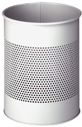 DURABLE Papierkorb METALL, rund, 15 Liter, grau aus Stahl, mit 165 mm breitem, 