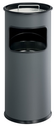 DURABLE Papierkorb METALL, mit Asch er, rund, anthrazit (9333058)